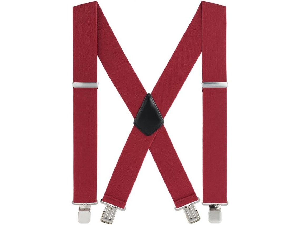 Suspensório Masculino Reforçado Chrui: 5 Cm De Largura, Elástico Ajustável Em X (vermelho)