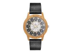 Reloj De Cuarzo Con Correa De Silicona Unisex Dial Numérico Moda Zhoulianfa Negro