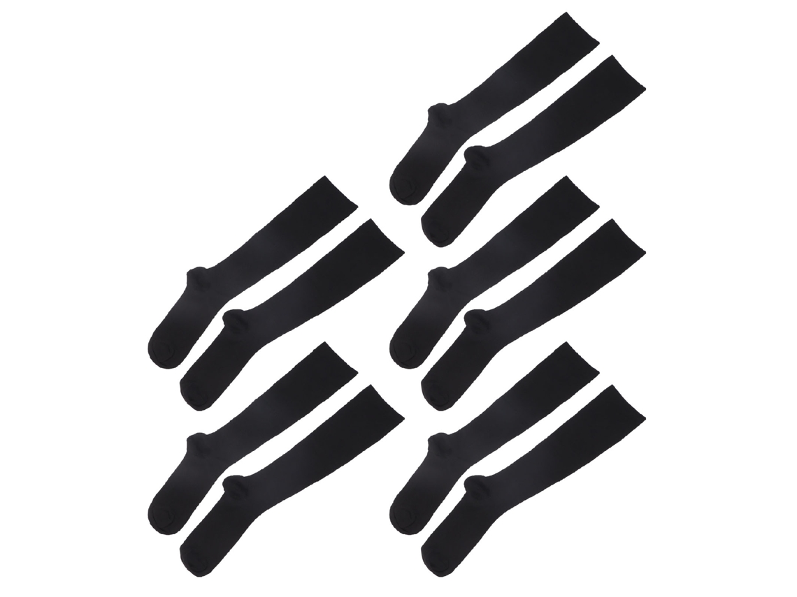5 Pares De Calcetines De Compresión Largos, Negros, Antideslizantes Y Tubulares Para Mujer, Que Llegan Hasta La Rodilla, Ideales Para Deportes.