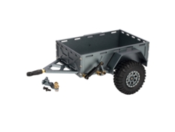 Negro Remolque Aluminio Cnc Para Coche Rc Rock Crawler Enganche Bola 1/18 Trx4m Scx24 Redcat Repuesto