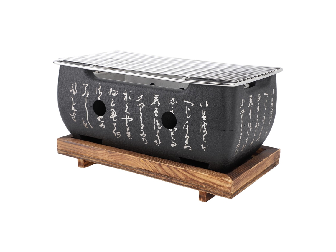 Barbacoa de carbón japonesa rectangular para acampar
