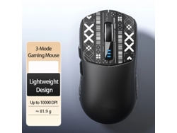Ratón inalámbrico ergonómico para juegos Yizhood SC580 Paw3325 con sensor de tres modos, recargable, 10 000 ppp, color negro