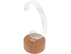 Soporte Madera Acrílico Relojes Pulseras Expositor Resistente Golpes Estable Diseño Elegante Hogar Tienda Base