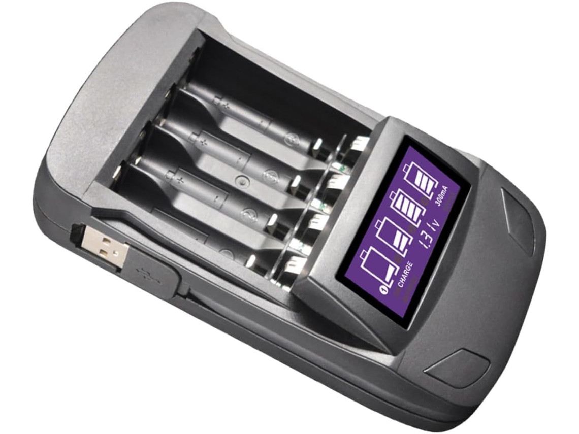 Chargeur De Batterie Usb Intelligent A 4 Emplacements Para Pantalla La Capacidad Réelle Aa/aaa