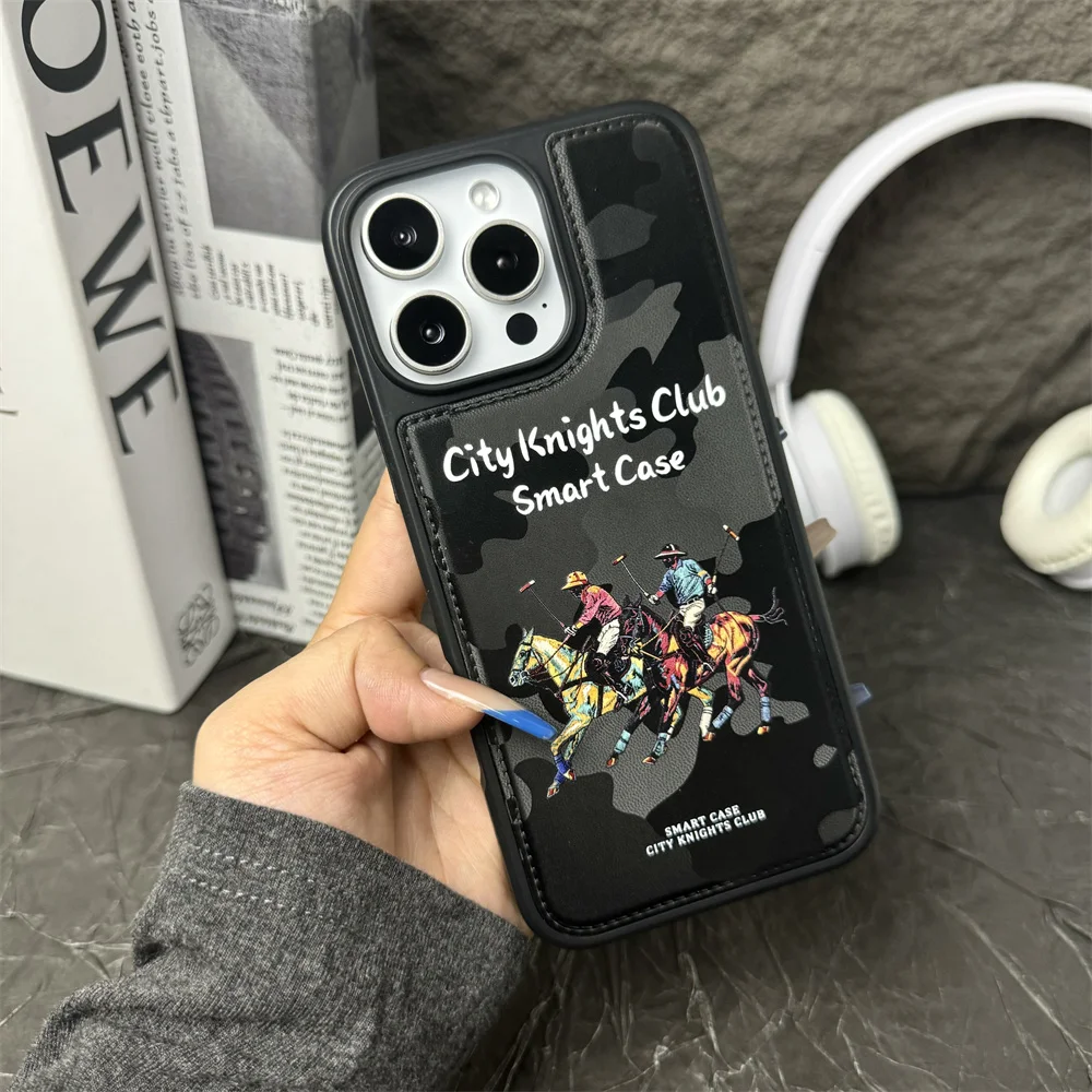 (iphone 13 Pro, Negro) Funda Magnética Magsafe Con Diseño De Caballero, Compatible Con Iphone, A Prueba De Golpes.