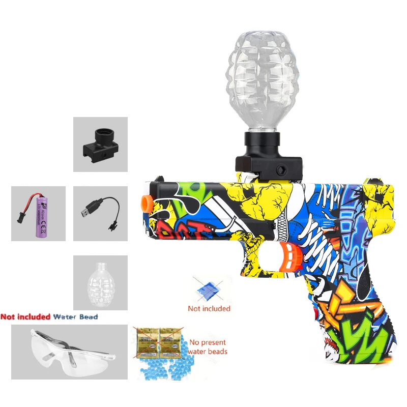 (amarelo) Pistola De Brinquedo Elétrica Com Bolas De Gel De 3,7 V, Perfeita Para Interação Entre Pais E Filhos Ao Ar Livre No Verão.