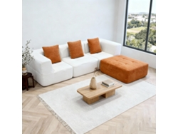 Coco Living Sofá Eden Completo 3 Plazas - Blanco Naranja