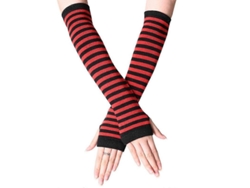 Guantes Largos Sin Dedos A Rayas Para Mujer Con Calefacción En Muñeca Y Brazo