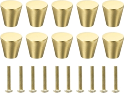 Tiradores Latón Macizo, Paquete 10 Unidades, Tornillo Decoración Muebles, Cajones (m4, Dorado)