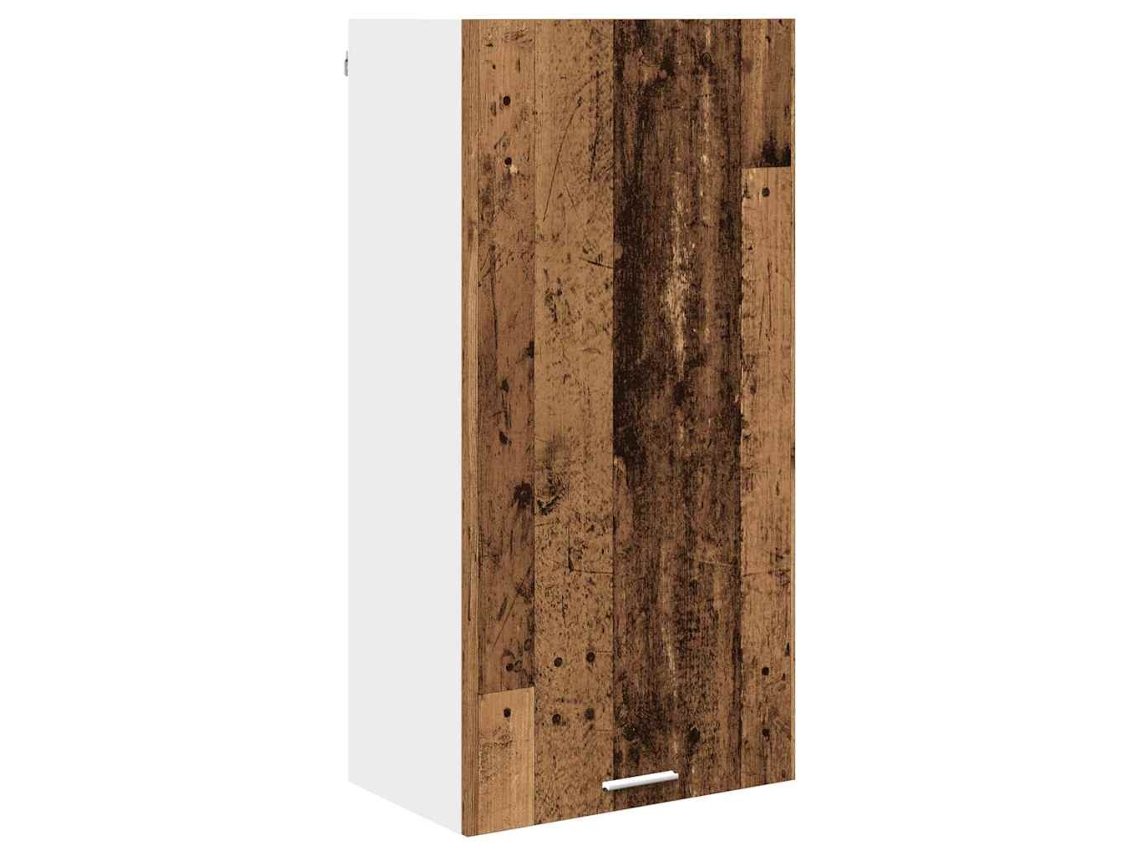 Armario colgante en madera antigua y blanco (50x31x100 cm)