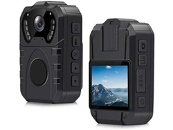 Cámara policial, resistente al agua IP67, gran angular de 170°, 64 GB, grabadora de visión nocturna HD portátil profesional Yizhood (negra)