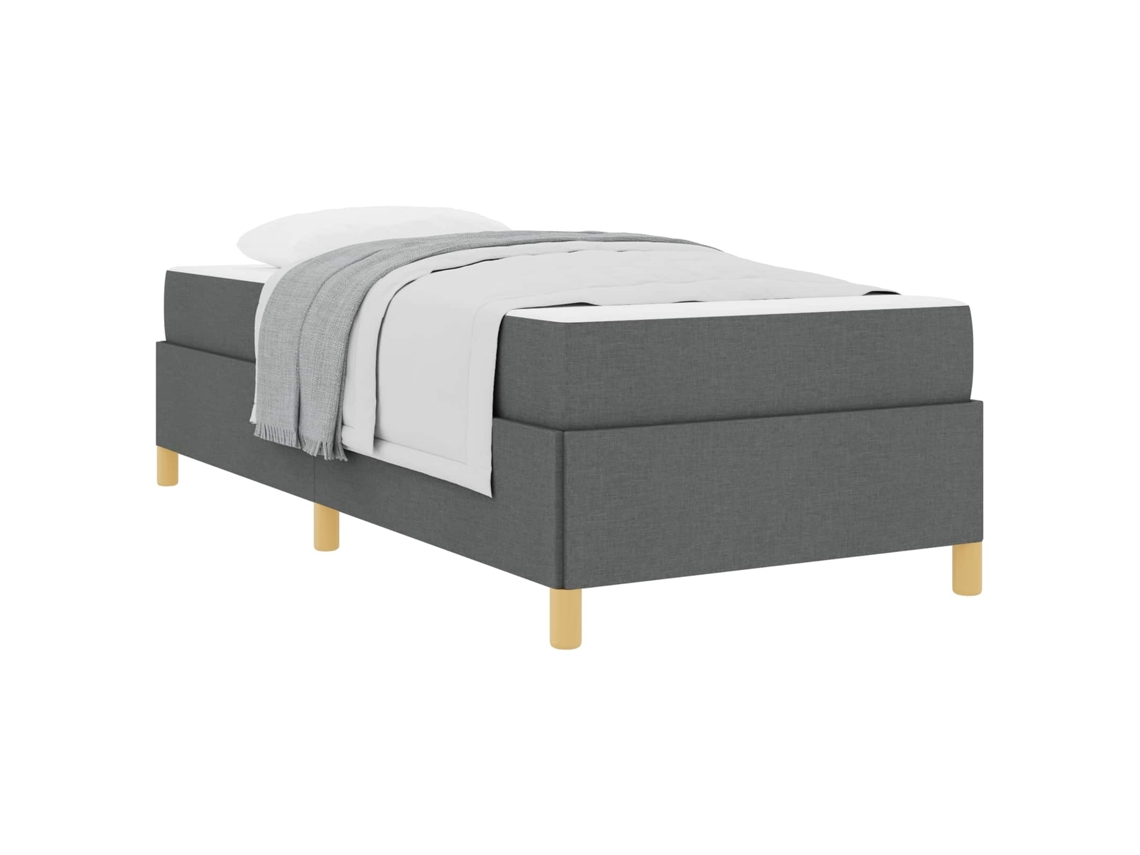 Maison Exclusive - Estructura De Cama Con Colchón Gris Oscuro 80 X 200 Cm Tela