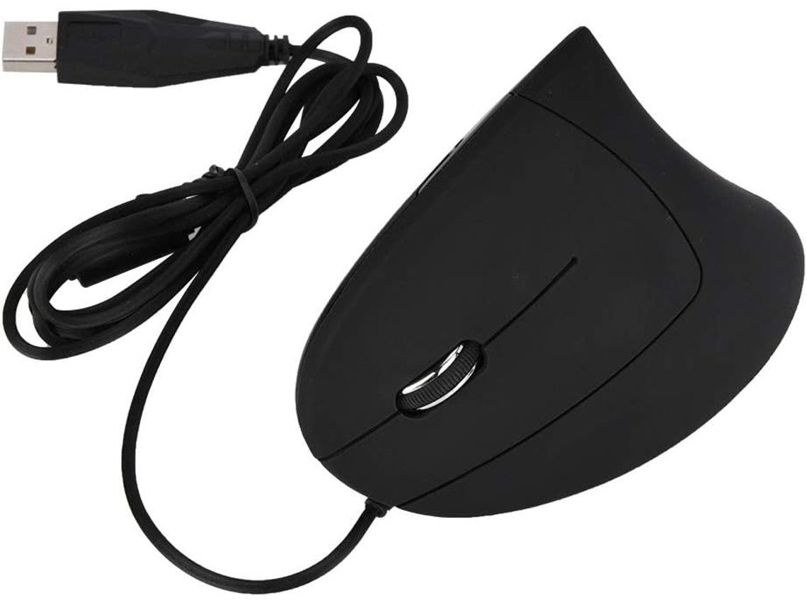 Ratón Vertical Usb Con Cable Para Zurdos, 1600 Dpi, 6 Botones, Seguimiento Óptico.