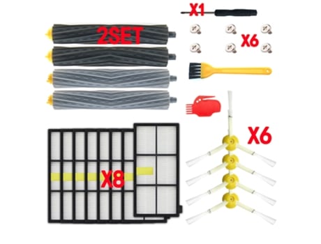 Cepillos principales y cepillos para filtros para iRobot Roomba, Kit de piezas, serie 800, 860, 865, 866, 870, 871, 880, 885, 886, 890, 900, 960, 9...