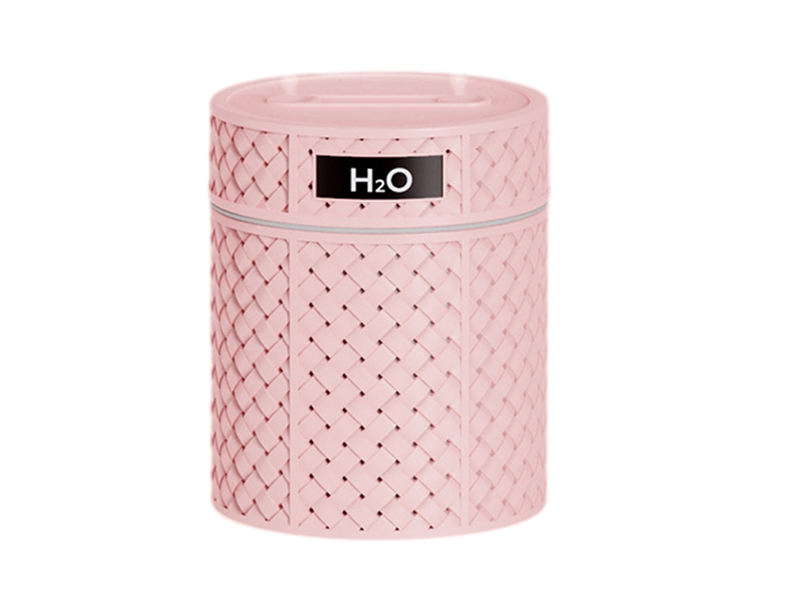 Humidificador retro de 600 ml de tela tejida, luz nocturna degradada, boquilla doble Kofihety