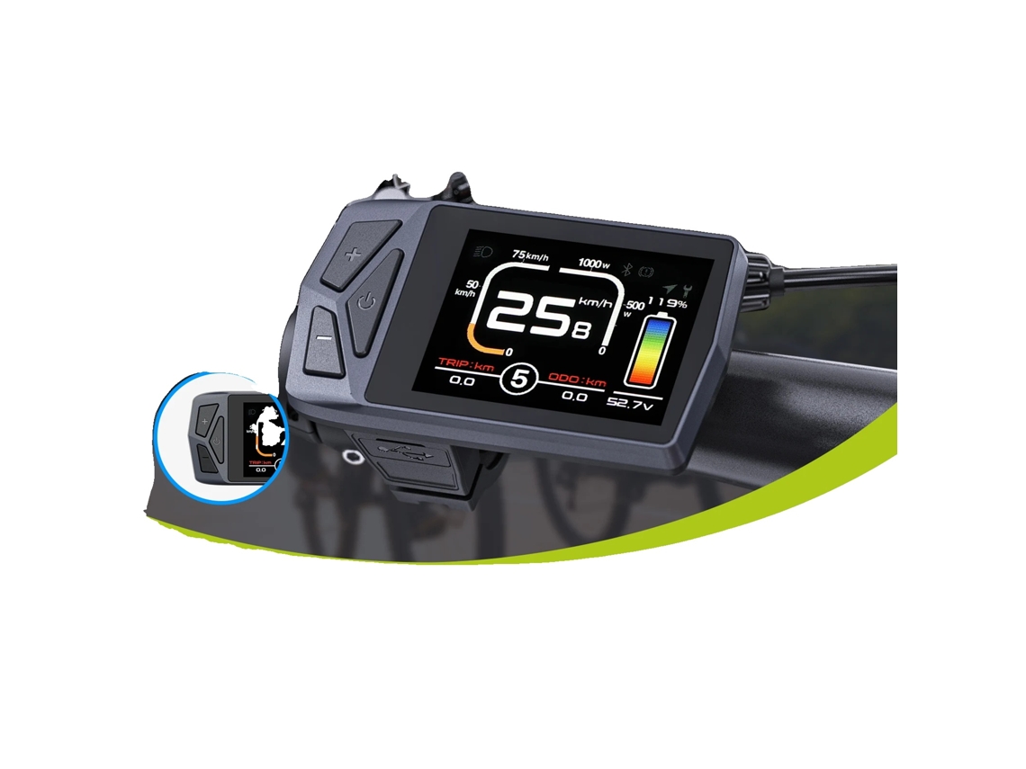 Pantalla LCD, compatible con motores centrales y de buje, métricas personalizables, Bluetooth UART EKD01.