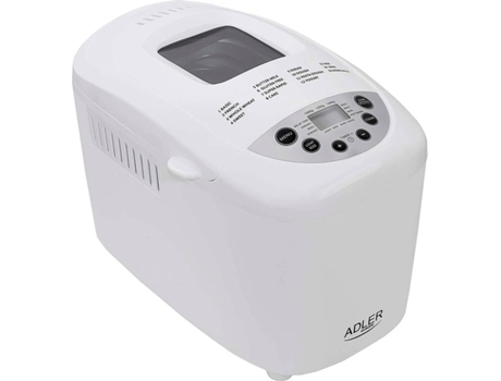 De Adler Ad6019 blanco 1.5 kg 850 w 6019 panificadora sin gluten 15 programas hasta 15kg masa mermelada yogurt temporizador inicio amasar fermentar hornear pantalla 850w 2