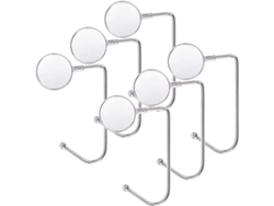 Soportes Metálicos Para Calcetines Navideños Con Ganchos Seguros, Color Plata, 6 Unidades Para Hogueras Y Fiestas Navideñas.