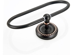Toallero De Pared Negro Con Aro, Estante Ovalado Para Baño, Hotel, Gain