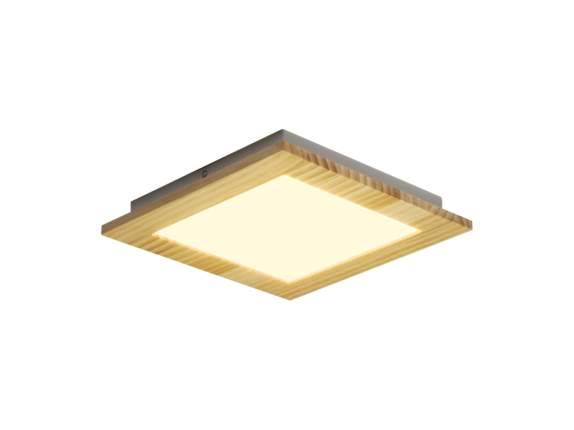 Luz de Techo Led para Sala de Estar Panel Plano de Madera para Interior Dormitorio 3000K Blanco Cálido 30Cm 17W para Cocina Escaleras Balcón NETTLIFE