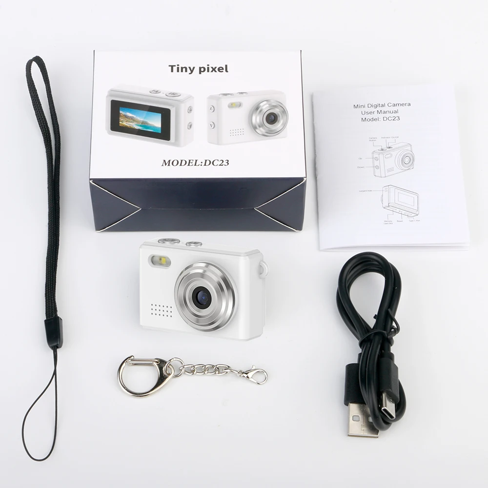 (blanco - 64 Gb) Cámara Digital Compacta - 1080p Hd - Con Flash - Largo Tiempo De Espera - Capacidad De Grabación De Video