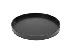 Plato De Madera Redondo Negro Para Taza De Té Portavasos 24cm Para Cafetería Y Tetería