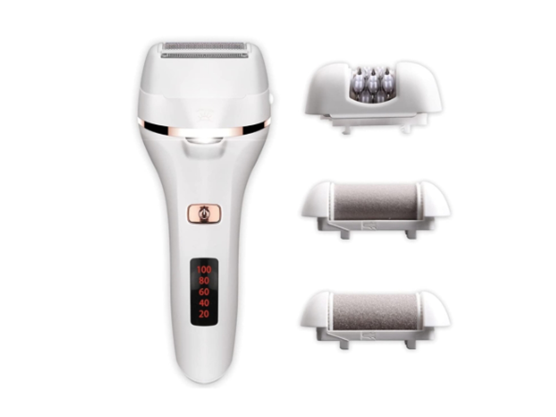 Depiladoras Para Mujer, Depilación Facial Impecable Con Luz Led Para Brazos, Rostro, Bikini Y Piernas, Juego De 4 Piezas, Color Blanco