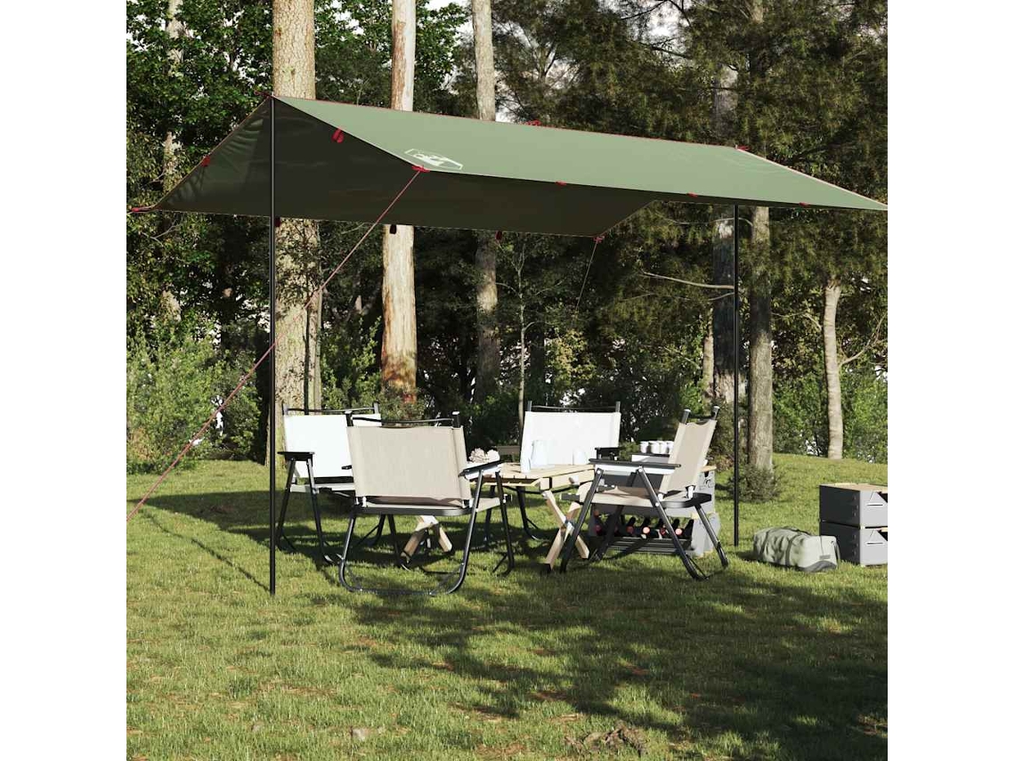 Lona de camping impermeable verde de 400x294 cm