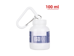 Mini botella de agua de proteína portátil MDUG con llavero, embudo para la salud y vaso pequeño para agua blanca.