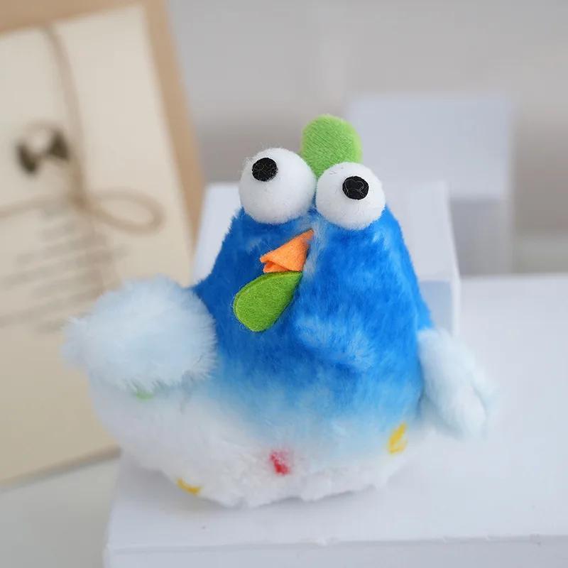 Chaveiro De Pintinho De Pelúcia Fofo (azul), Adorável Acessório Para Bolsa.