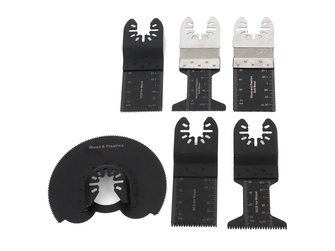 Kit de 27 hojas de sierra oscilantes bimetálicas con liberación rápida, para corte de madera, metal y plástico.