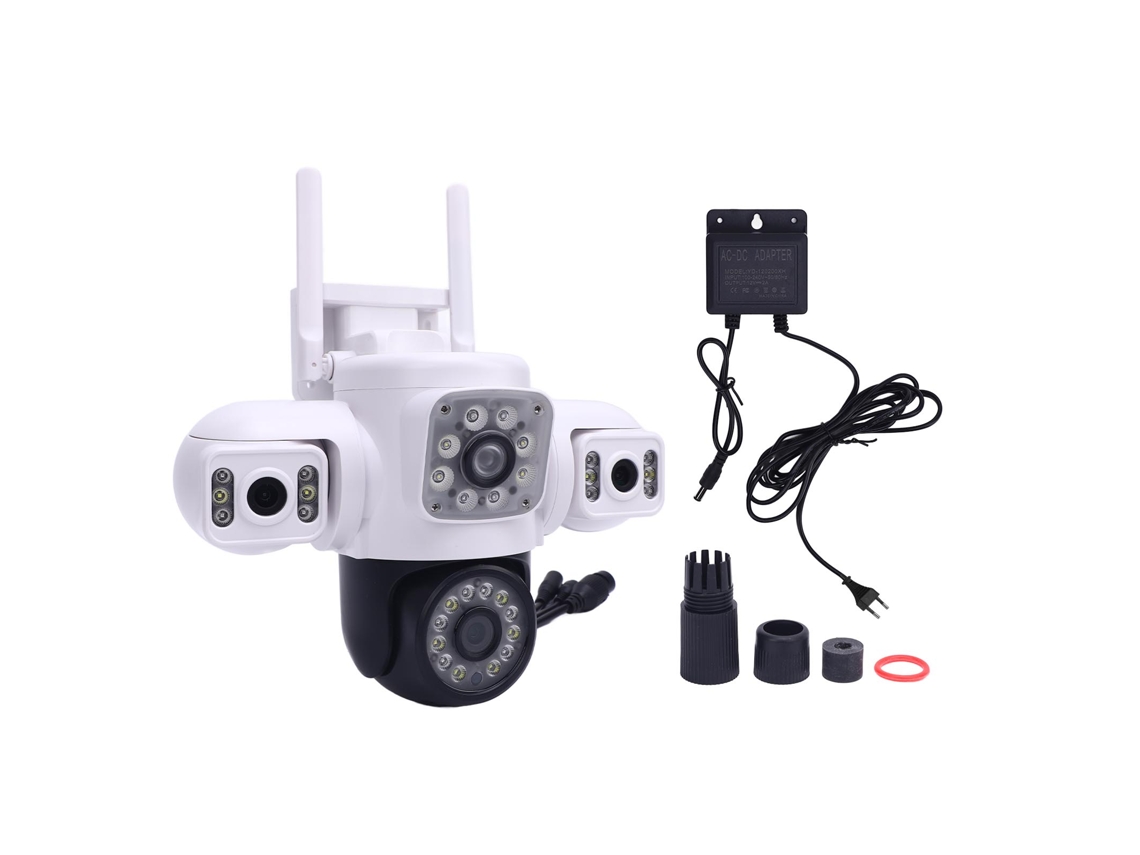 2026-cámara De Seguridad Exterior Inalámbrica Wifi Con Tres Lentes Para Hogar Y Monitoreo