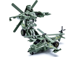 Mini robot transformable de juguete, ideal como regalo de cumpleaños infantil (avión verde).