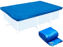 Cubierta rectangular para piscina, tela azul resistente a los rayos UV, impermeable, de rápida instalación, mantiene la piscina limpia para piscinas cuadradas (4 x 2,11 pulgadas)