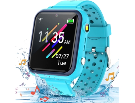 Smartwatch Infantil MACYLCH Impermeable Mp3 Reproductor de música con 11 Llamadas de Jogos Cámara SOS