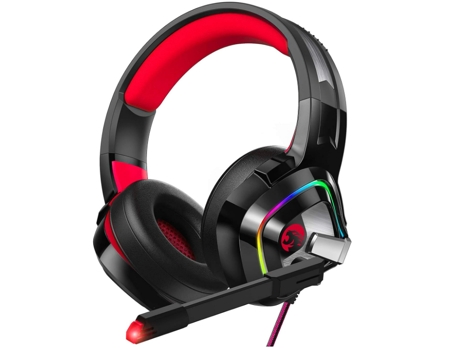 Auriculares para juegos Auriculares PS4, Auriculares Xbox One con micrófono con cancelación de ruido y luz RGB, Auriculares supraaurales para PC, C...