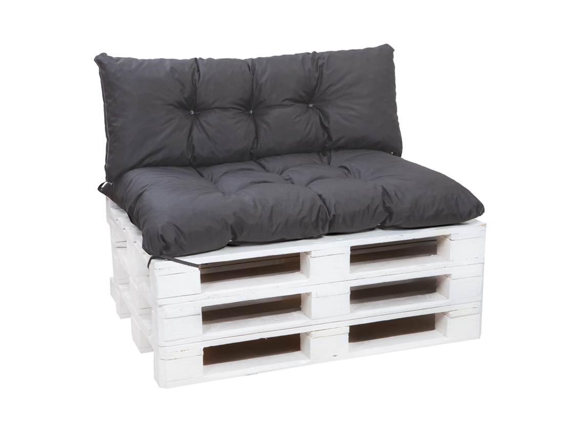 Conjunto cojines para palets 120x60 Asiento y 120x40cm Respaldo Antracita cojines sofá-cojín palet interior-exterior