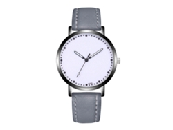 Reloj De Pulsera De Aleación Analógico De Cuarzo Con Dial Redondo Para Parejas Gris