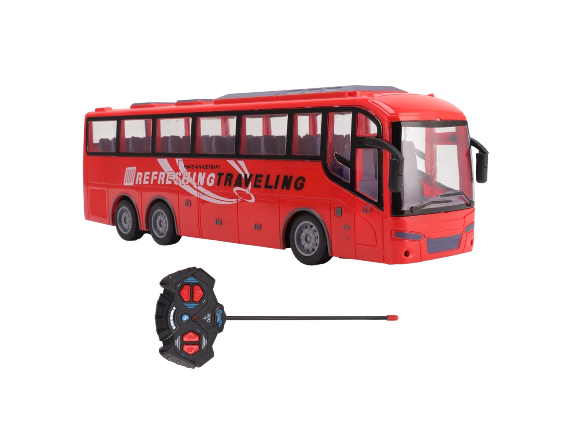 Autobús Eléctrico Teledirigido A Escala 1/30, Juguete Rc Grande De Simulación, Color Rojo.