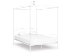 Estructura De Cama Con Dosel Metal Blanco 120x200 Cm