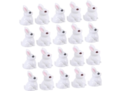 Conjunto 20 Figuras Conejitos Resina Blanca Lindas Decoraciones Jardines Hadas Fiestas Pascua Detalles