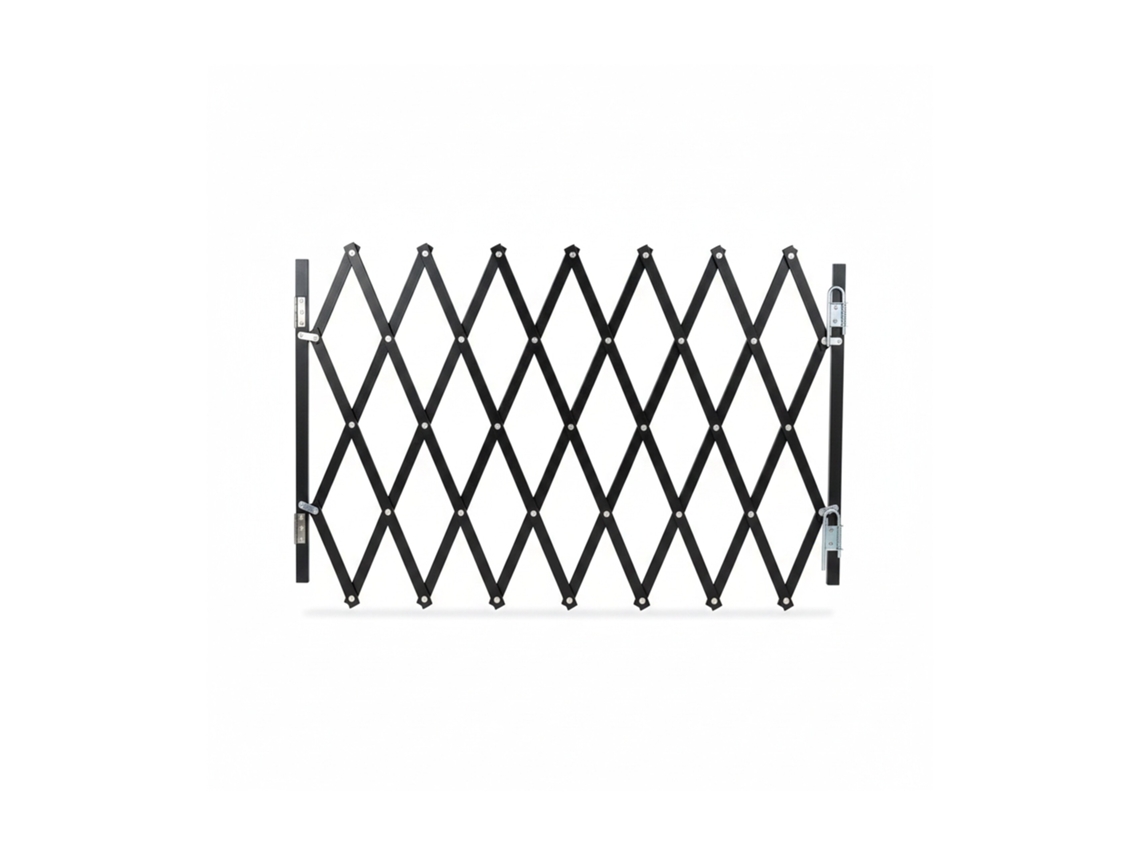 Relaxdays Portão De Segurança Para Cães Extensível Até 96 Cm, 48,5-60 Cm De Altura, Bambu, Para Escadas E Portas, Preto
