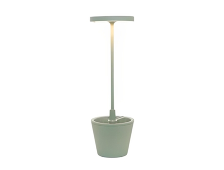Lámpara de Mesa Poldina Reverso Verde Salvia led recargable y regulable ZAFFERANO