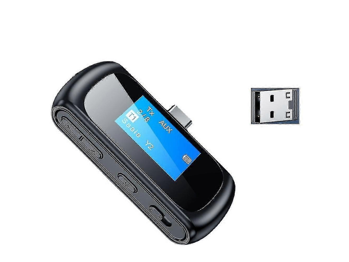 Adaptador USB Bluetooth 5.1, adaptador de audio Bluetooth con pantalla, transmisor y receptor Bluetooth 5.1, Pxcl Rosewell