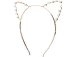 Tiara Com Orelhas De Gato E Pérolas Artificiais