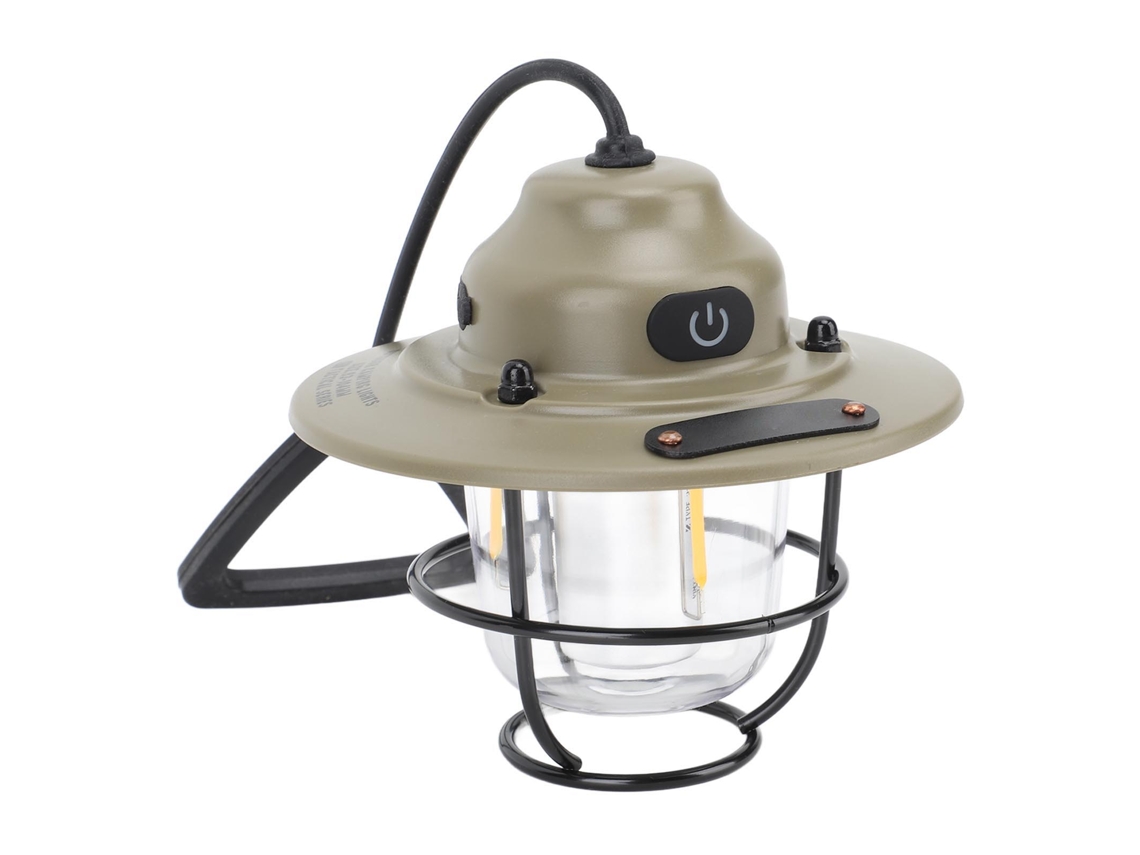 Linterna de camping LED impermeable de 1200 mAh y 2,0 W con atenuación continua, recargable, vintage, para senderismo y pesca.