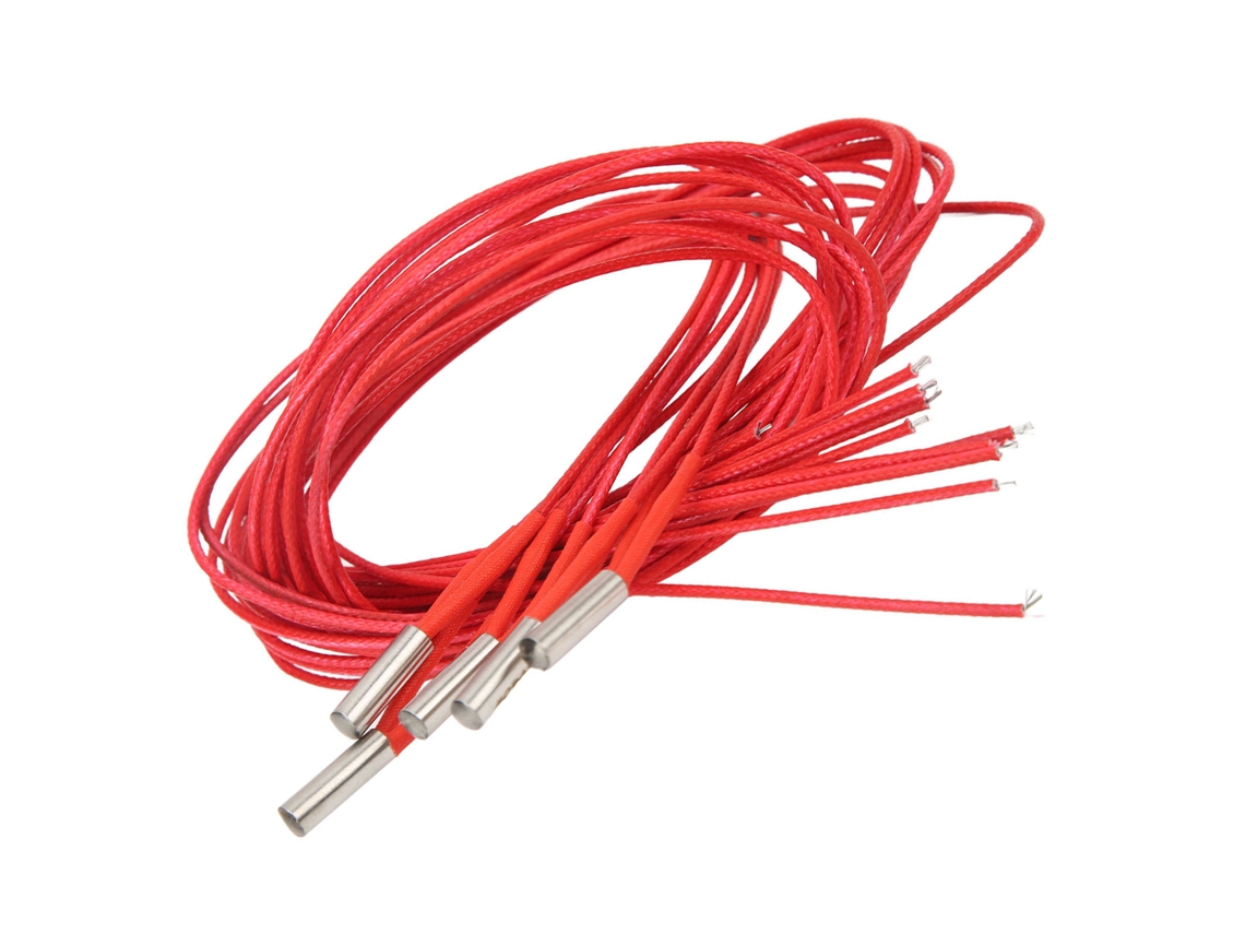 Cartucho De Aquecimento 24v 40w Aço Inoxidável 6x20mm Para Impressora 3d 5pcs 1m