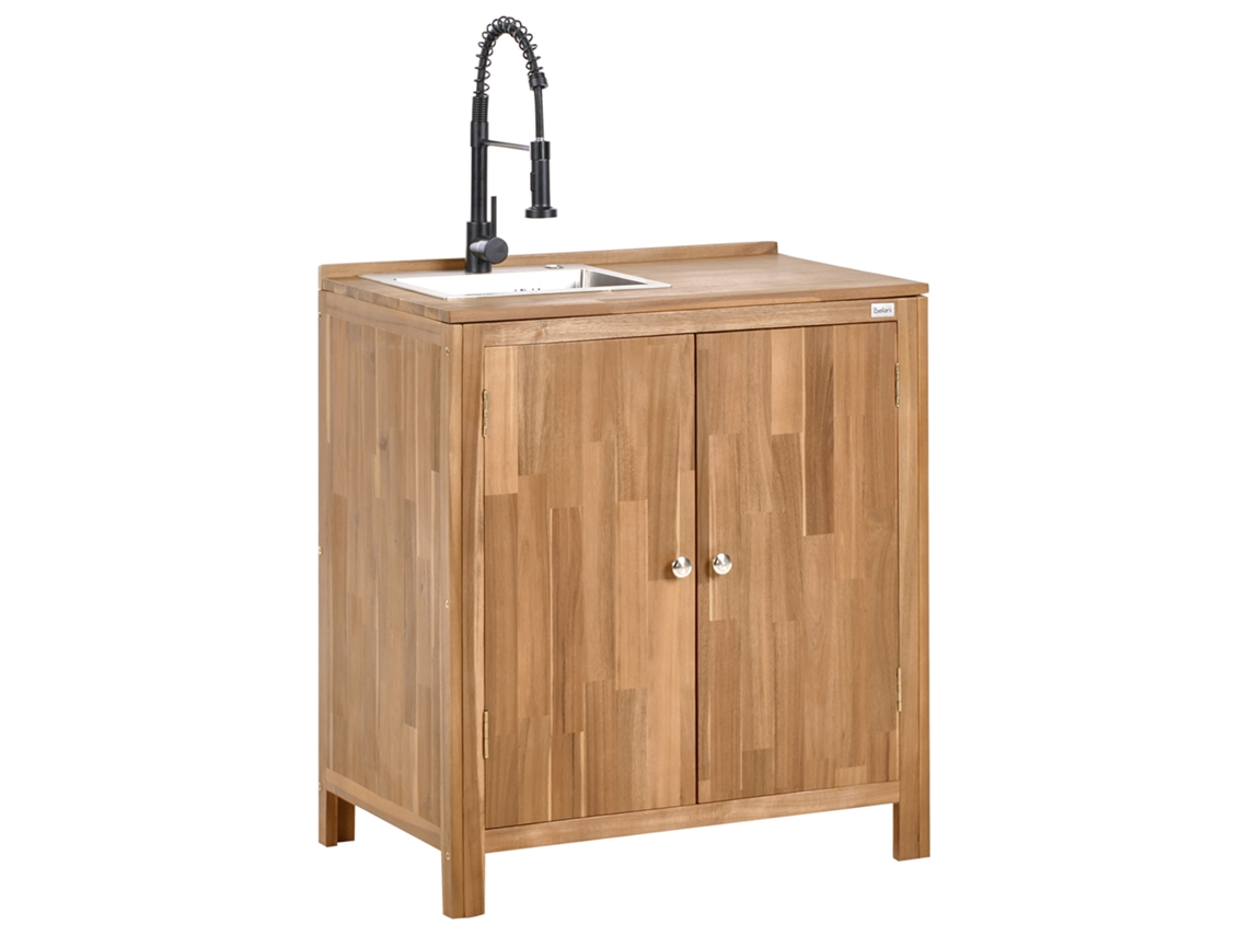 Cocina de jardín Beliani Venous de madera de acacia marrón 80x50x133