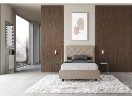PriyaITYHOME Media cama tapizada sin somier (120 x 190 cm - Paneles de melamina y piel sintética)