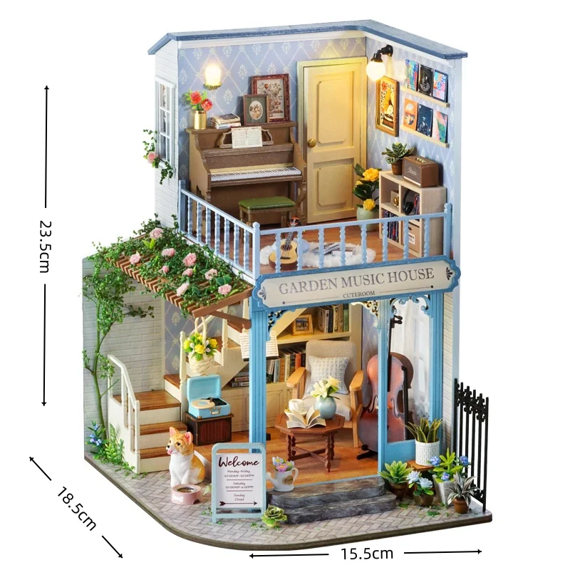 (estilo 2) Casa De Madera 3d Para Armar, Mini Rompecabezas.
